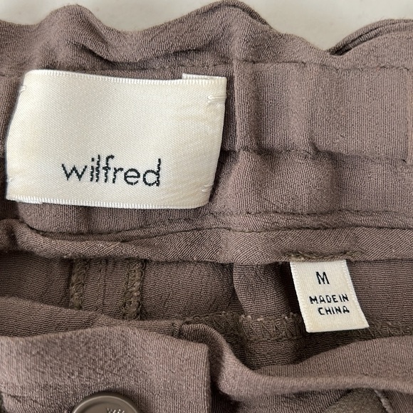 Wilfred Aritzia Marais drawstring button fly cropped pant in mocha brown size M - Picture 3 of 12